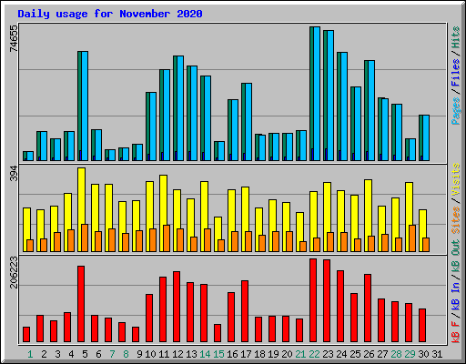 Daily usage for November 2020